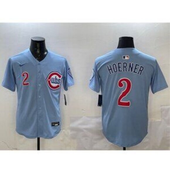 Mens Youths Kids Womens Nico Hoerner Stitched Blue Jersey